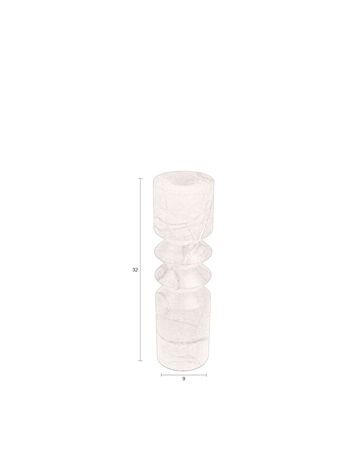 Dutchbone Satpura Brown Marble Candle Holder